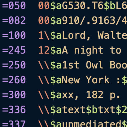MARC Mnemonic Syntax Highlighting
